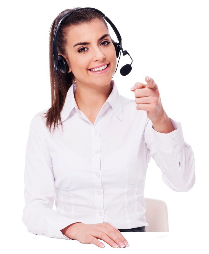 mujer-auriculares-apuntando-usted