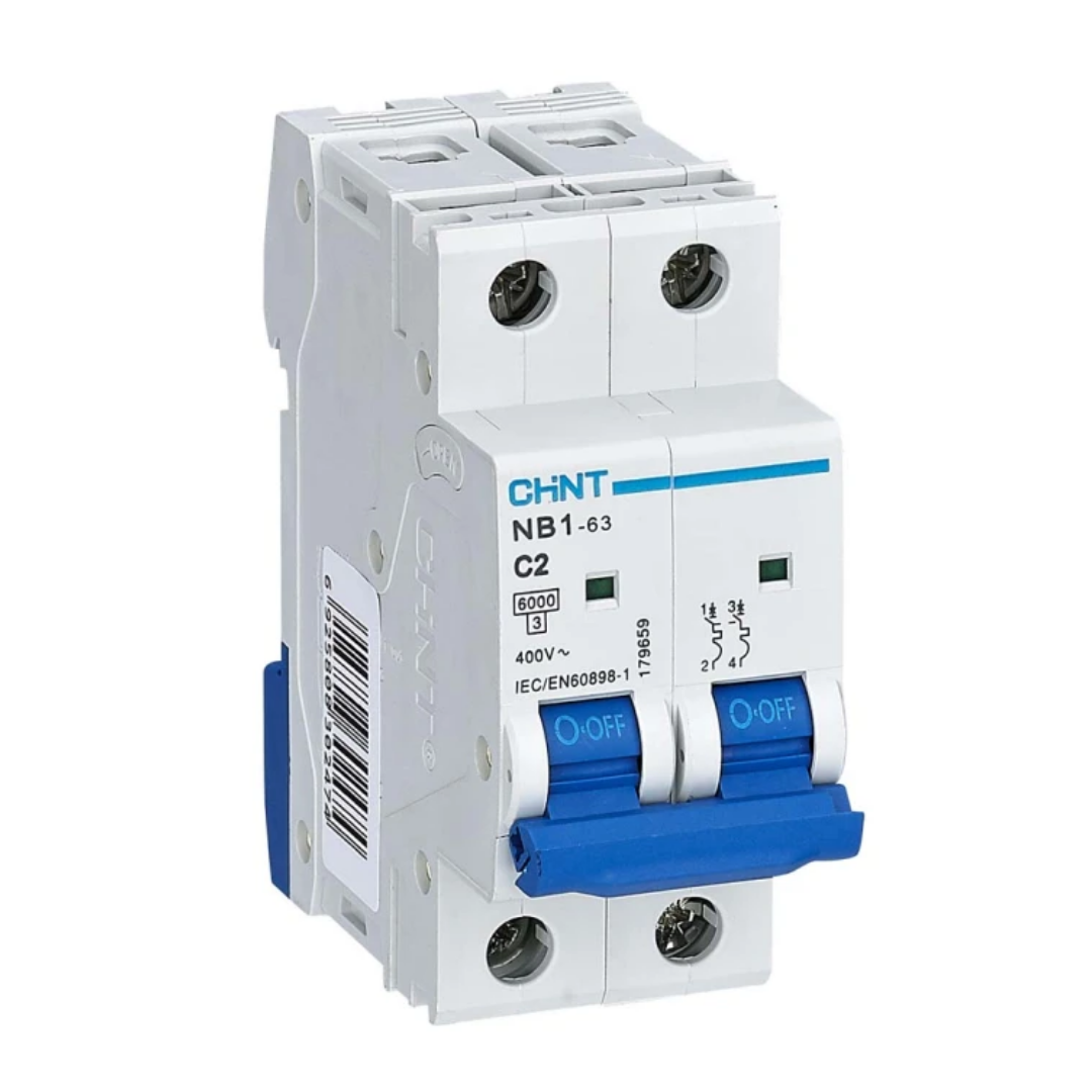 Interruptor Termomagnético Riel Din, Serie: NB1-63H, 10 kA, Curva: C, 2P,, 230/415V (40-63A)